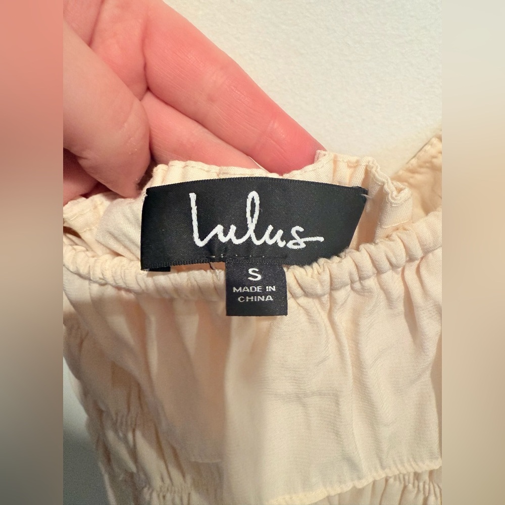 Lulu’s Nahanni Cream Smocked Midi Dress - Picture 4 of 6